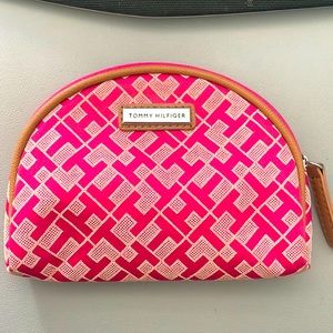 EUC TOMMY HILFIGER Bright Pink Red 5x7 Cosmetic Bag